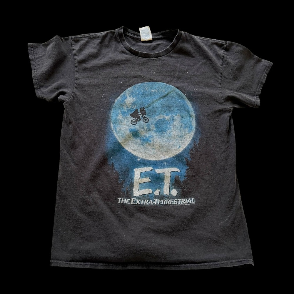90's E.T. The Extra Terrestrial Movie Promo T-Shirt Black Med Fits Sm